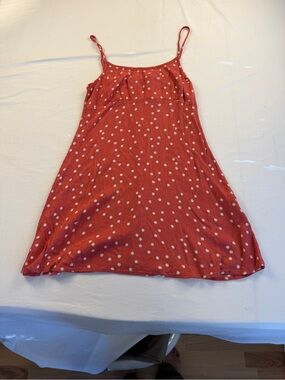 Forever 21 Rust Red Polka Dot Spaghetti-Strap Sundress